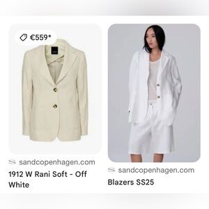 Sand Copenhagen $599 White Cotton Blazer Sz US 6/EU 36 in Great Condition